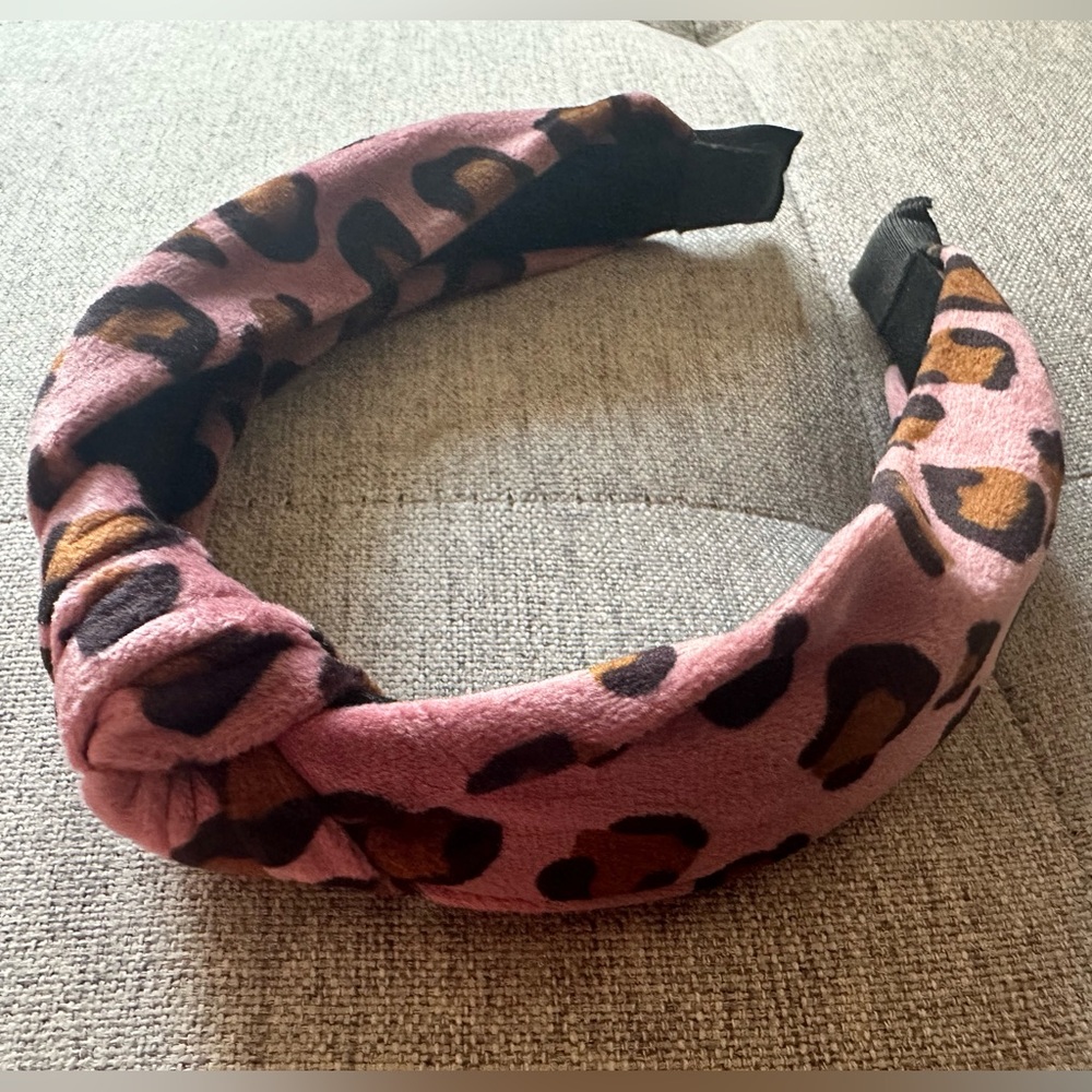 Hair Accessories Leopard Velvet Knotted Headband For Women